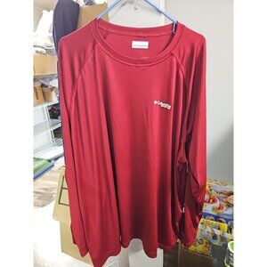 Men's Columbia PFG Red  Long Sleeve Fishing Shirt Size 3XL Sleeve Graphic